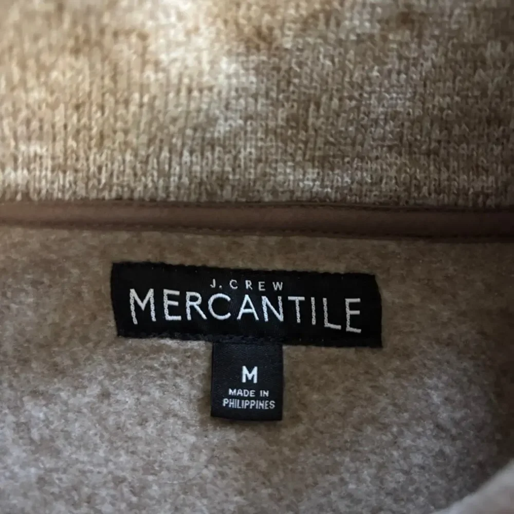 J.Crew Mercantile 1/4 Zip Pullover Mocha Brown Fleece Sweater Men's M